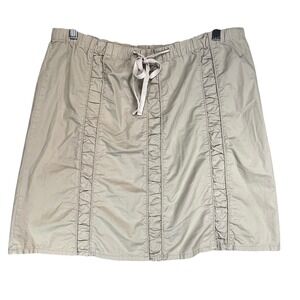 Nomadic Traders Women's Vintage Gorpcore Y2K Beige Cotton Mini Skirt Large